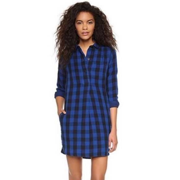 Madewell Jane Plaid Flannel Shirt Dress XS - Picture 2 of 11